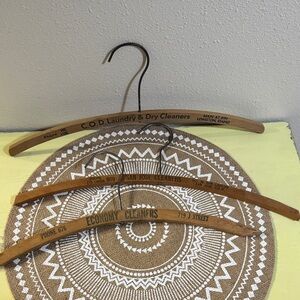Vintage/Antique Dry Cleaning Metal & Wooden Hanger Set ID, WA & CA businesses